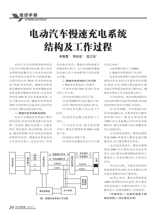 电动汽车慢速充电系统结构及工作过程