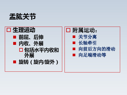 关节松动技术实验