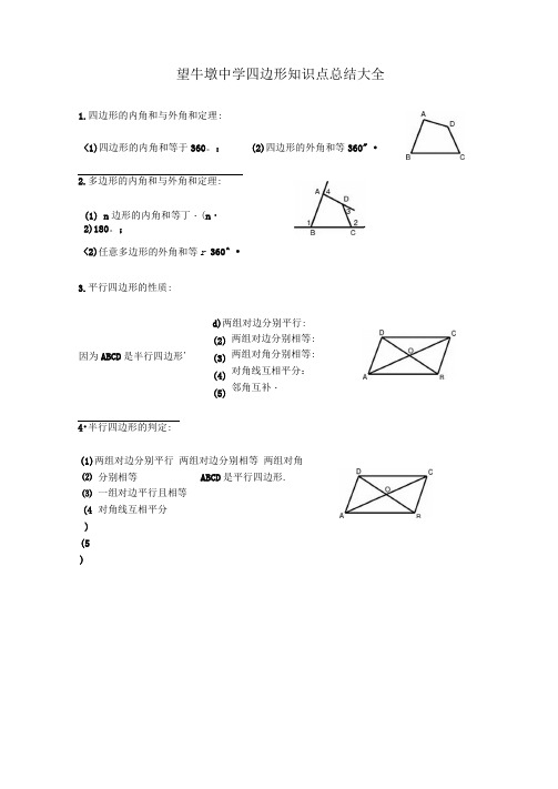 四边形知识点总结大全