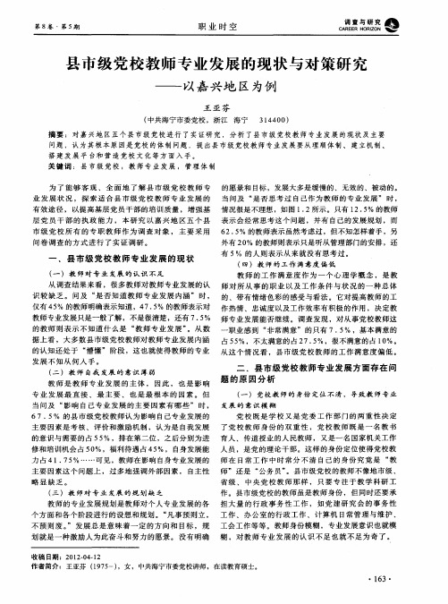 县市级党校教师专业发展的现状与对策研究——以嘉兴地区为例