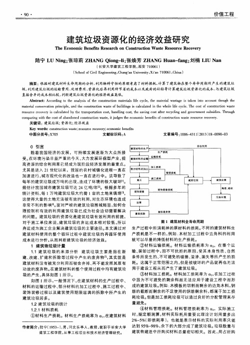 建筑垃圾资源化的经济效益研究