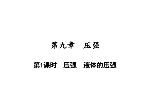 第一部分 第九章 第1课时 压强 液体的压强—2021届中考物理一轮复习课件(课堂)