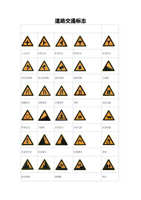 道路交通标志大全
