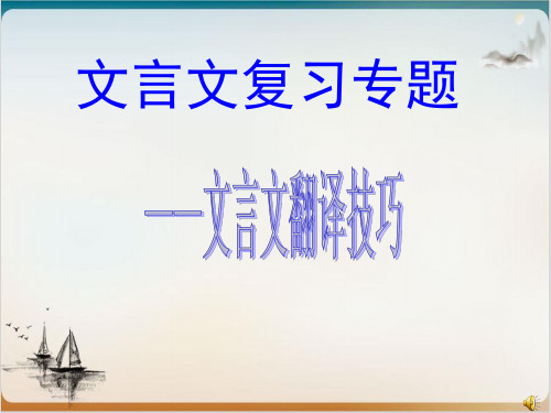 高考备考—高考文言文翻译技巧PPT教学课件