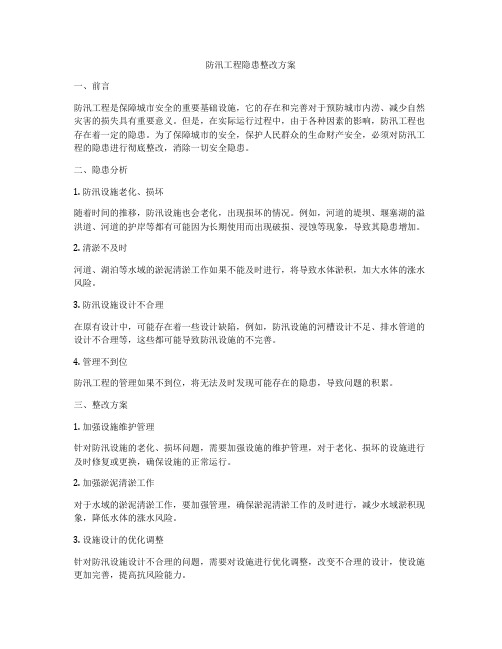 防汛工程隐患整改方案