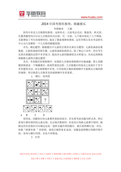 2014年国考图形推理：顺藤摸瓜