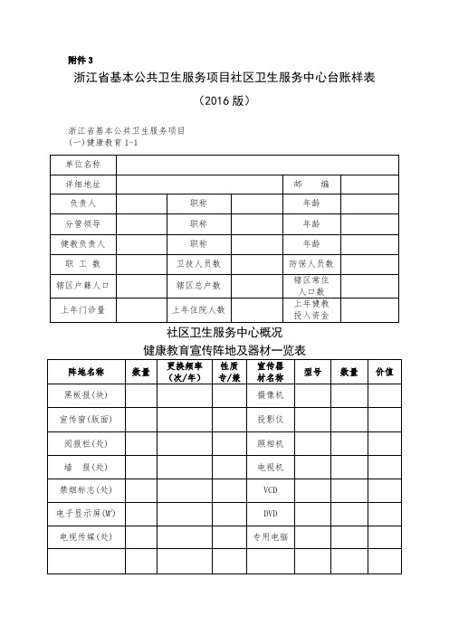 公共卫生台账样本分析教案资料