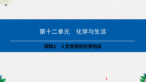 九年级化学下册第12单元化学与生活课题1人类重要的营养物质课件新版新人教版