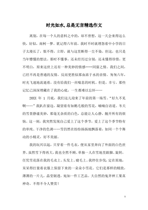 时光如水,总是无言精选作文