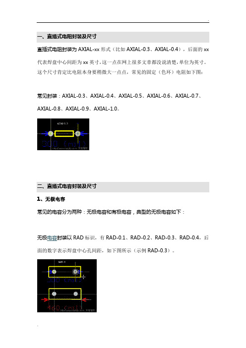 关于PCB封装尺寸(标准封装)