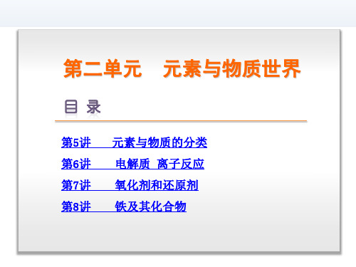 高三化学一轮复习 第2单元-元素与物质世界--化学-新课标-山东科技版