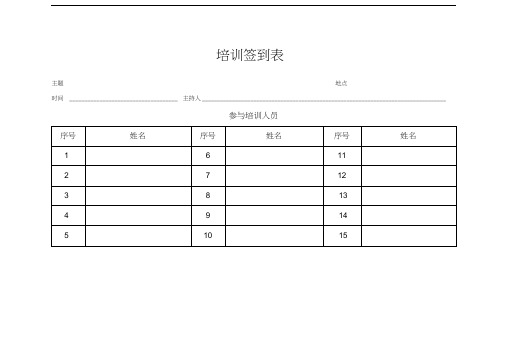 实验室安全知识--培训签到表