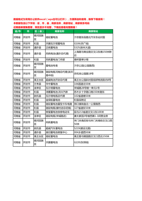 2020新版河南省开封市蓄电池工商企业公司商家名录名单黄页联系电话号码地址大全22家