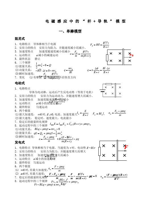 电磁感应中的导轨模型