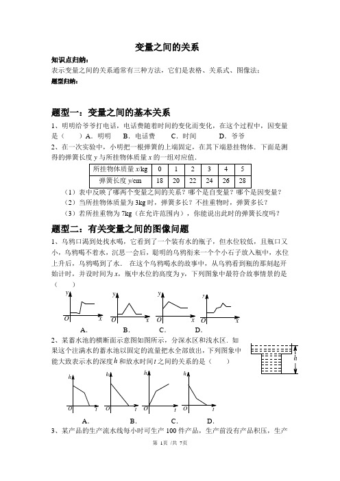 2017新北师大版七下数学第三章——变量之间的关系归纳整理