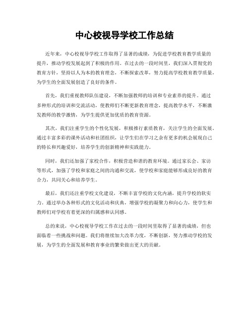 中心校视导学校工作总结