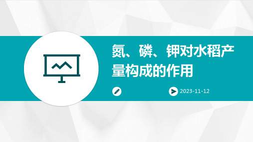 氮、磷、钾对水稻产量构成的作用如何