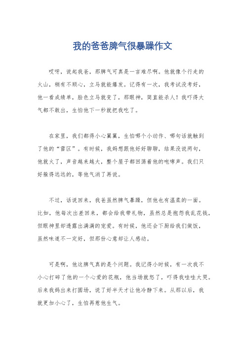 我的爸爸脾气很暴躁作文