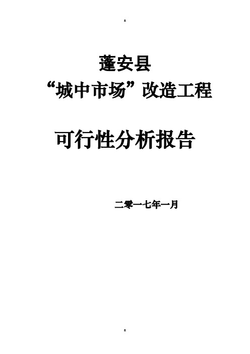 蓬安县城中市场建设项目可行性研究报告