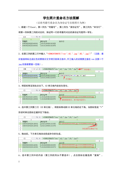 学籍学生照片重命名方法图解