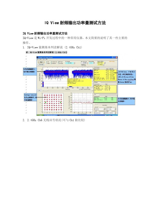 IQ View射频输出功率量测试方法