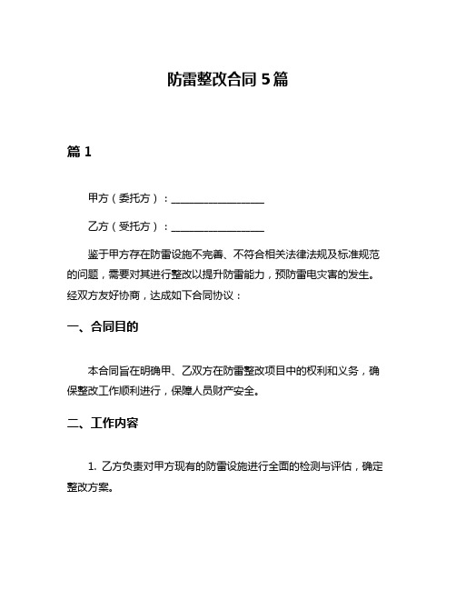 防雷整改合同5篇