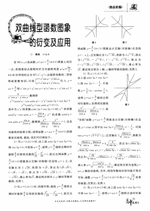 双曲线型函数图像的衍变及应用