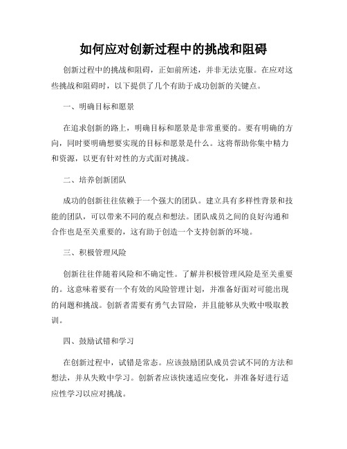 如何应对创新过程中的挑战和阻碍