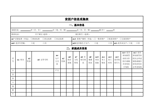 贫困户信息采集表