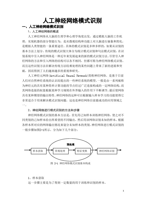 人工神经网络模式识别