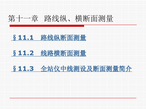 第十一章：路线纵、横断面测量