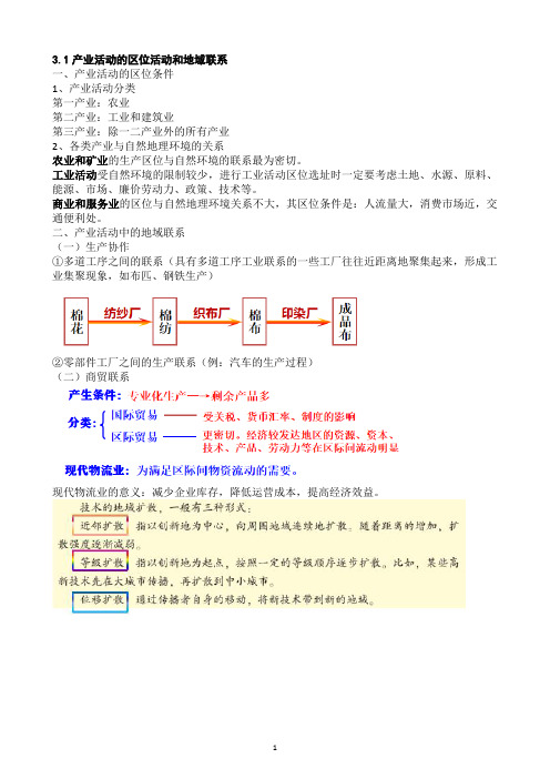 地理必修二第三章会考知识点