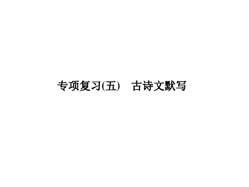 秋人教版(部编)语文九年级上册同步课件：专项复习(五) 古诗文默写 (共14张PPT)