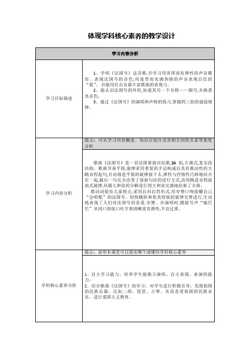 【作业表单】体现学科核心素养的教学设计 (2) (2)