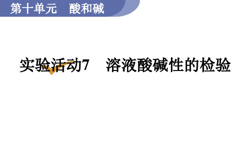 人教版九年级化学下册 10.4实验活动7  溶液酸碱性的检验 课件(共9张PPT)