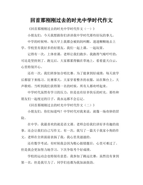 回首那刚刚过去的时光中学时代作文