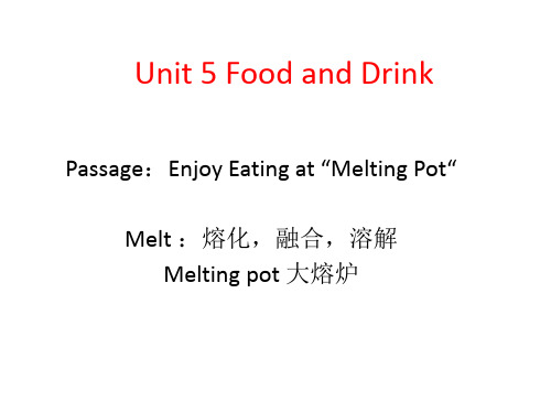 Unit 5 Food and Drink