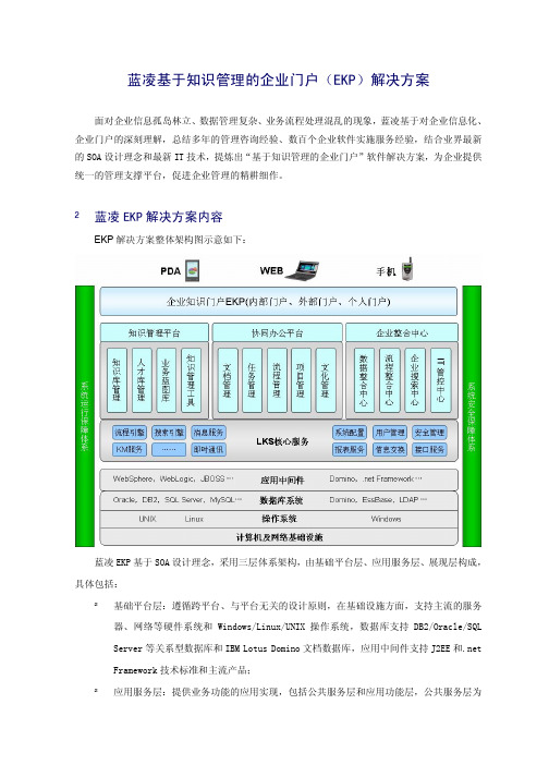 蓝凌基于知识管理的企业门户(EKP)解决方案