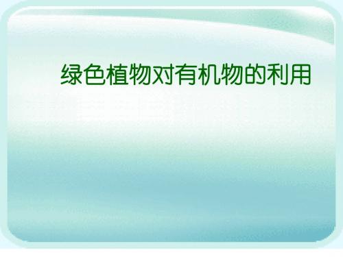 【初中生物】绿色植物对有机物的利用PPT课件5