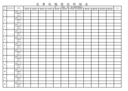 党费收缴情况明细表