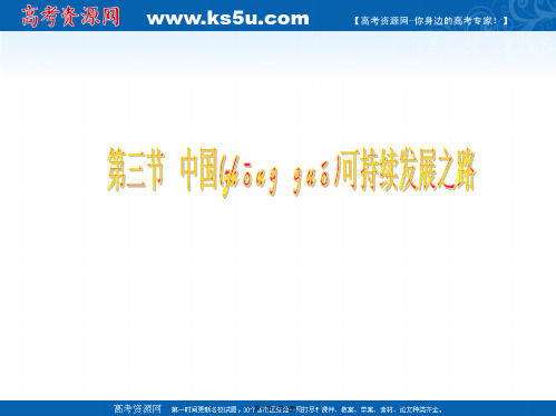 山东省冠县武训高级中学高中地理鲁教版必修第二单元第三节中国可持续发展之路上课课件