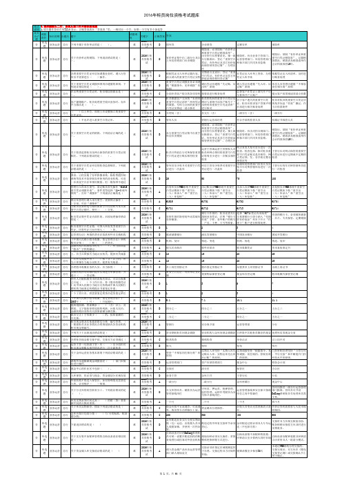 2016年柜员岗位资格考试题库及参考答案最新版