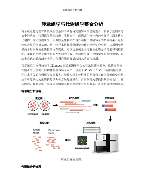 转录组学与代谢组学整合分析