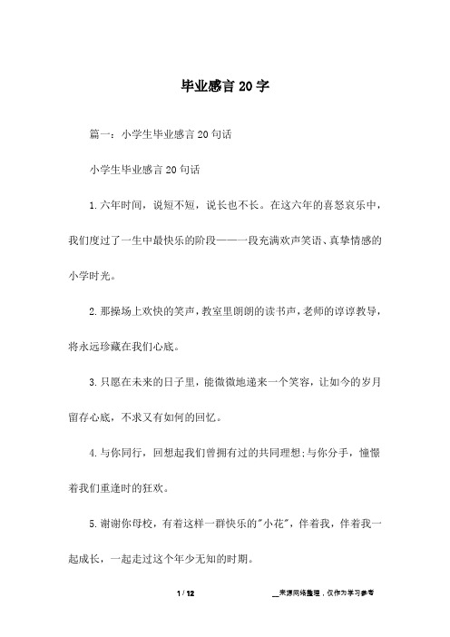 毕业感言20字