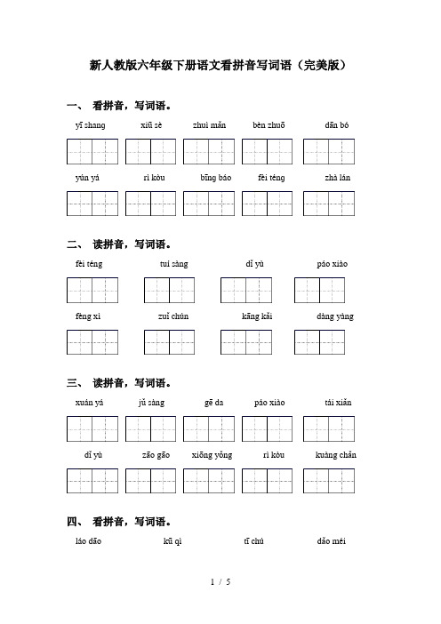 新人教版六年级下册语文看拼音写词语(完美版)