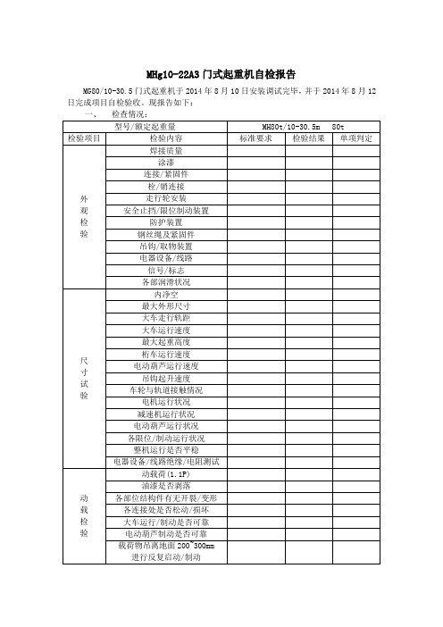 特种设备自检表格