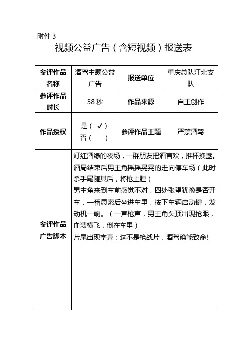 酒驾主题公益广告