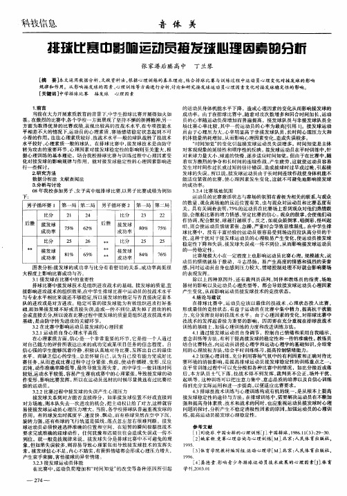 排球比赛中影响运动员接发球心理因素的分析