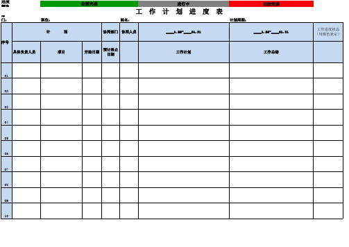 工作计划及进度表模板