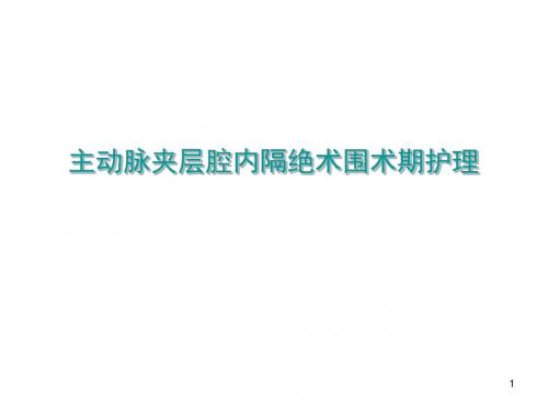 主动脉夹层腔内隔绝术的围术期护理ppt课件